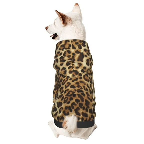 Leopard Print Dog Sweatshirt Pet Wear Hoodie Soft Warm Lightweight Easy To Wear Puppy Cat Dogs Apparel Small