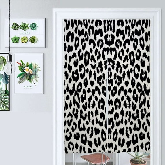 Leopard Print Door Curtain Nordic Living Room DoorCurtain Porch Partition Curtain Kitchen Rative Half Curtain