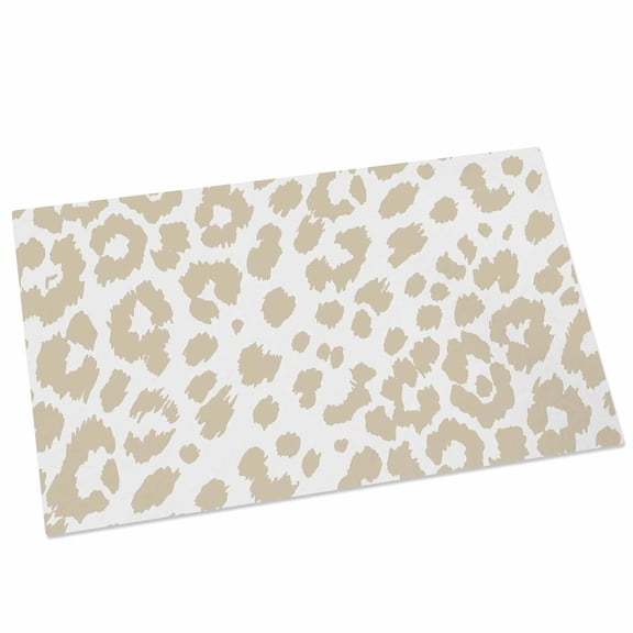 Leopard Print Door Mat 16x24 Inch Morandi Style Creamy Beige Leopard Print Country Entryway Rug with Non-Slip Rubber, Front Door Mat Indoor Floor Mats for Living Room Bathroom Bedroom Home Office