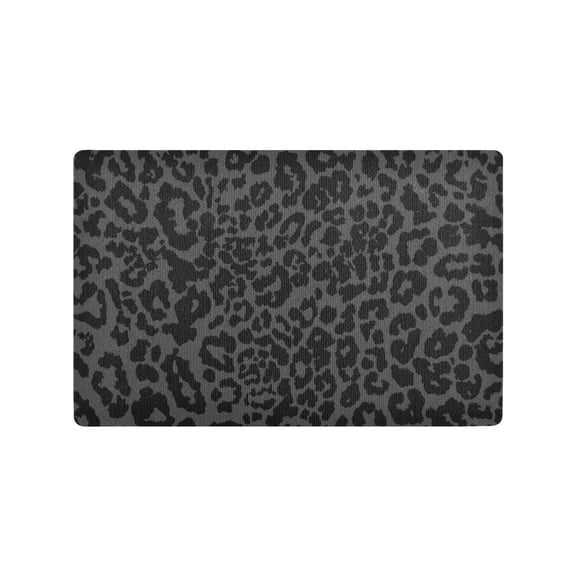 Leopard Print Doormat Dark Gray 32x20 Inch Non-Slip Washable Indoor Outdoor