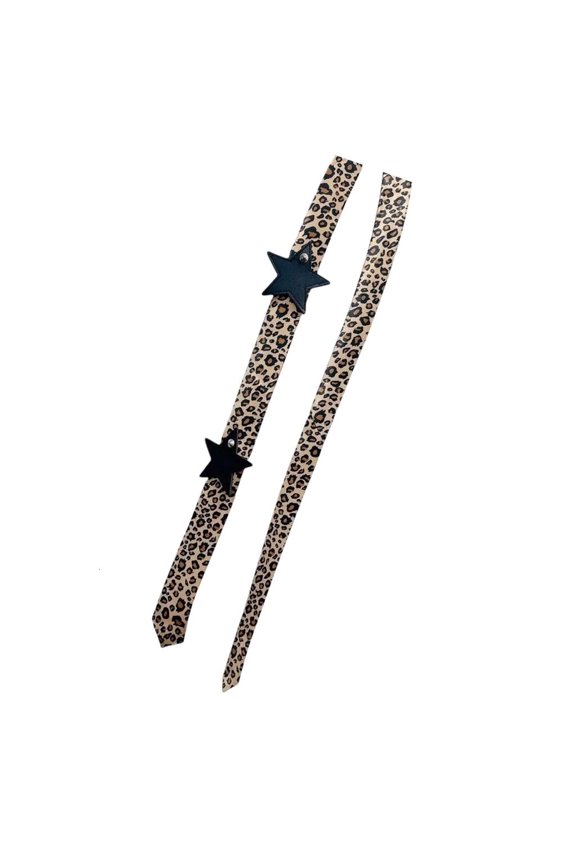 Leopard Print Dot Pattern Scarf with PU Leather Trim - Soft Polyester, Lightweight, Wrinkle-Resistant, Unisex Neck Warmer & Fashion Accessory for Men Women