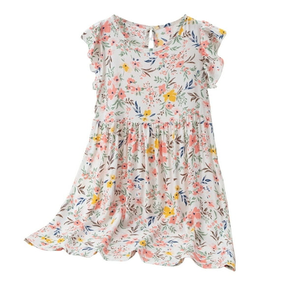 Leopard Print Dress for Girls Little Toddler Girl Sporty Dress Summer Clothes Ruffle Sleeveless Kids Dresses Sport Causal Beach Sundress Girl Outfits