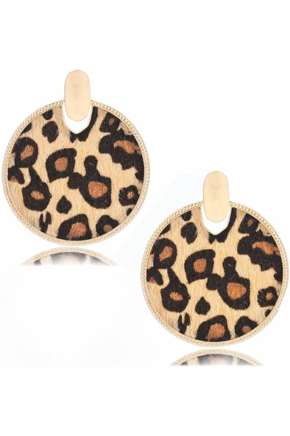Leopard Print Drop Earrings For Women Cheetah Print Leather Dangle Earrings[Z1]