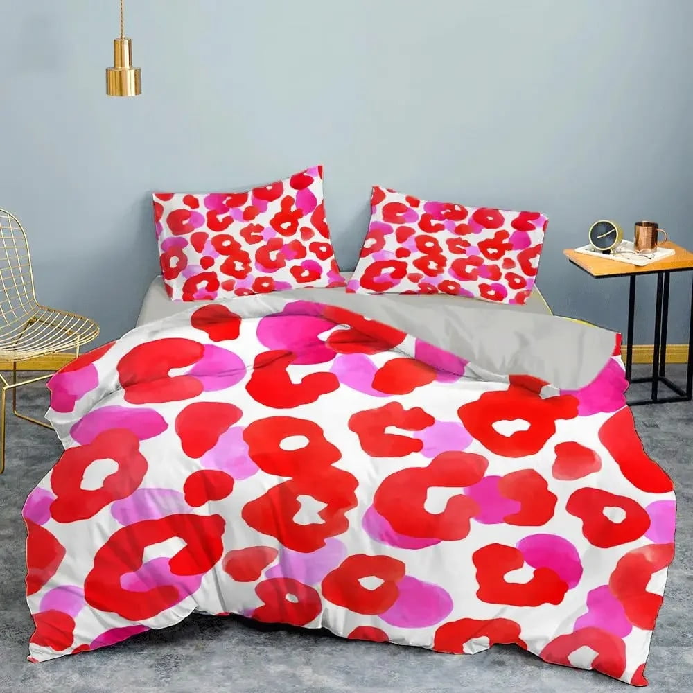 Leopard Print Duvet Cover Set King Size Africa Animal Bedding Set for