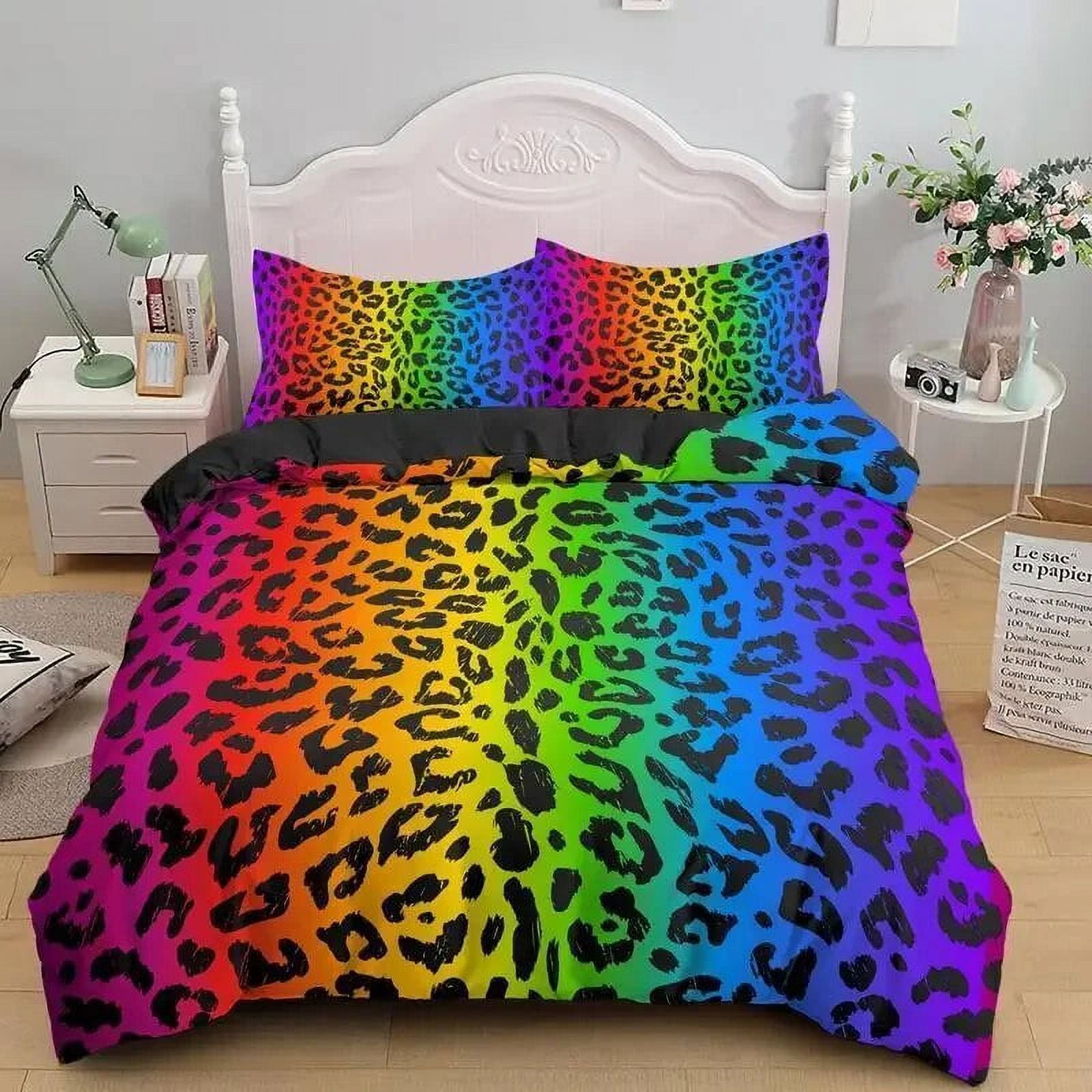 Leopard Print Duvet Cover Set King Size Africa Animal Bedding Set for