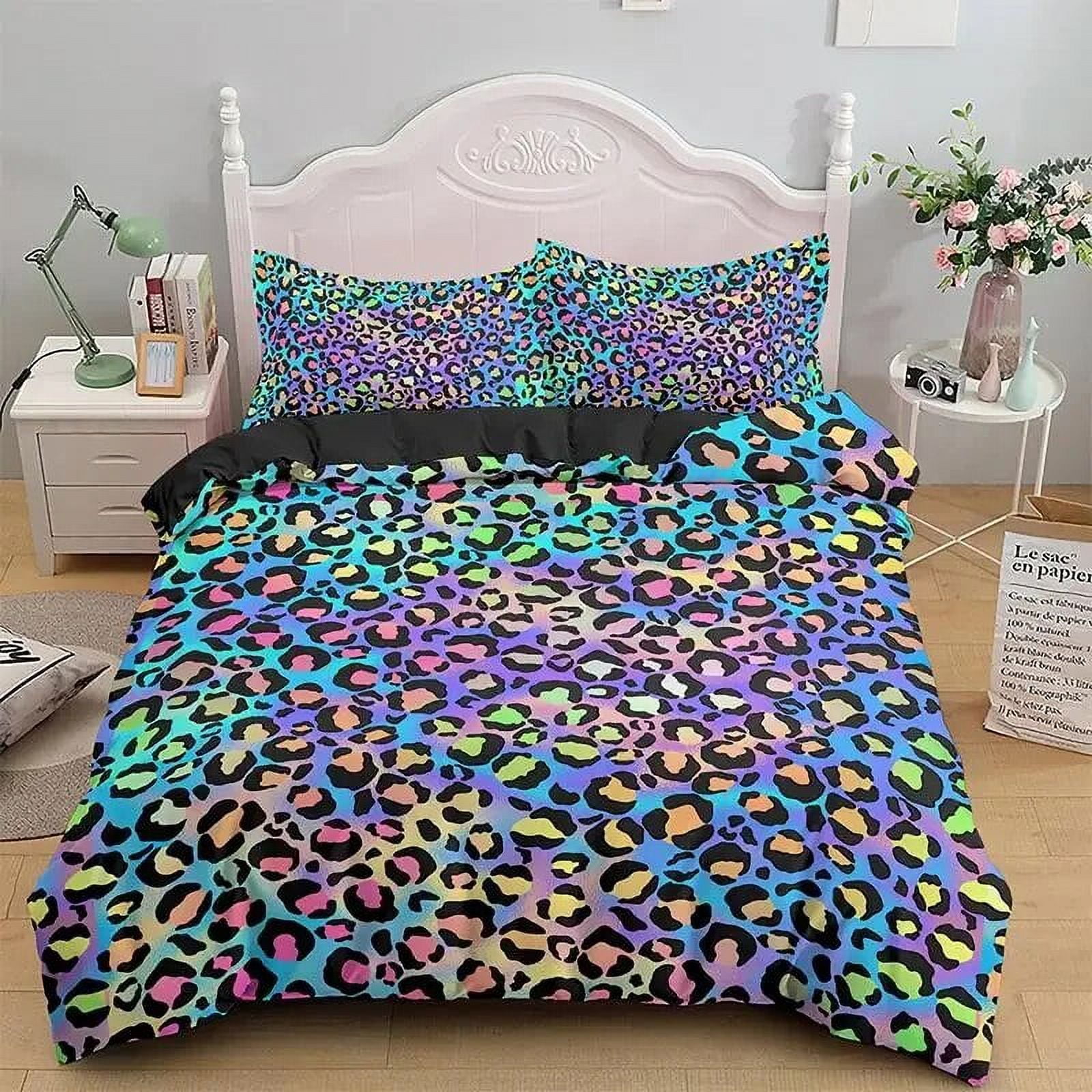 Leopard Print Duvet Cover Set King Size Africa Animal Bedding Set for
