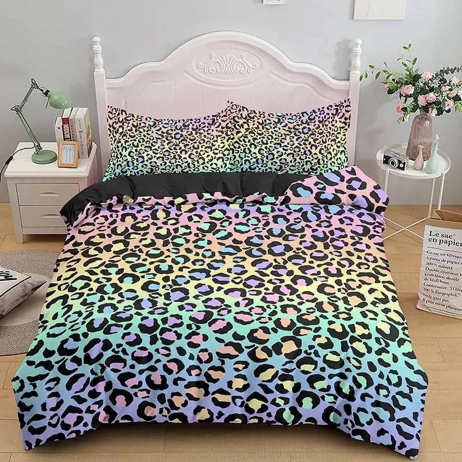 Leopard Print Duvet Cover Set King Size Africa Animal Bedding Set for