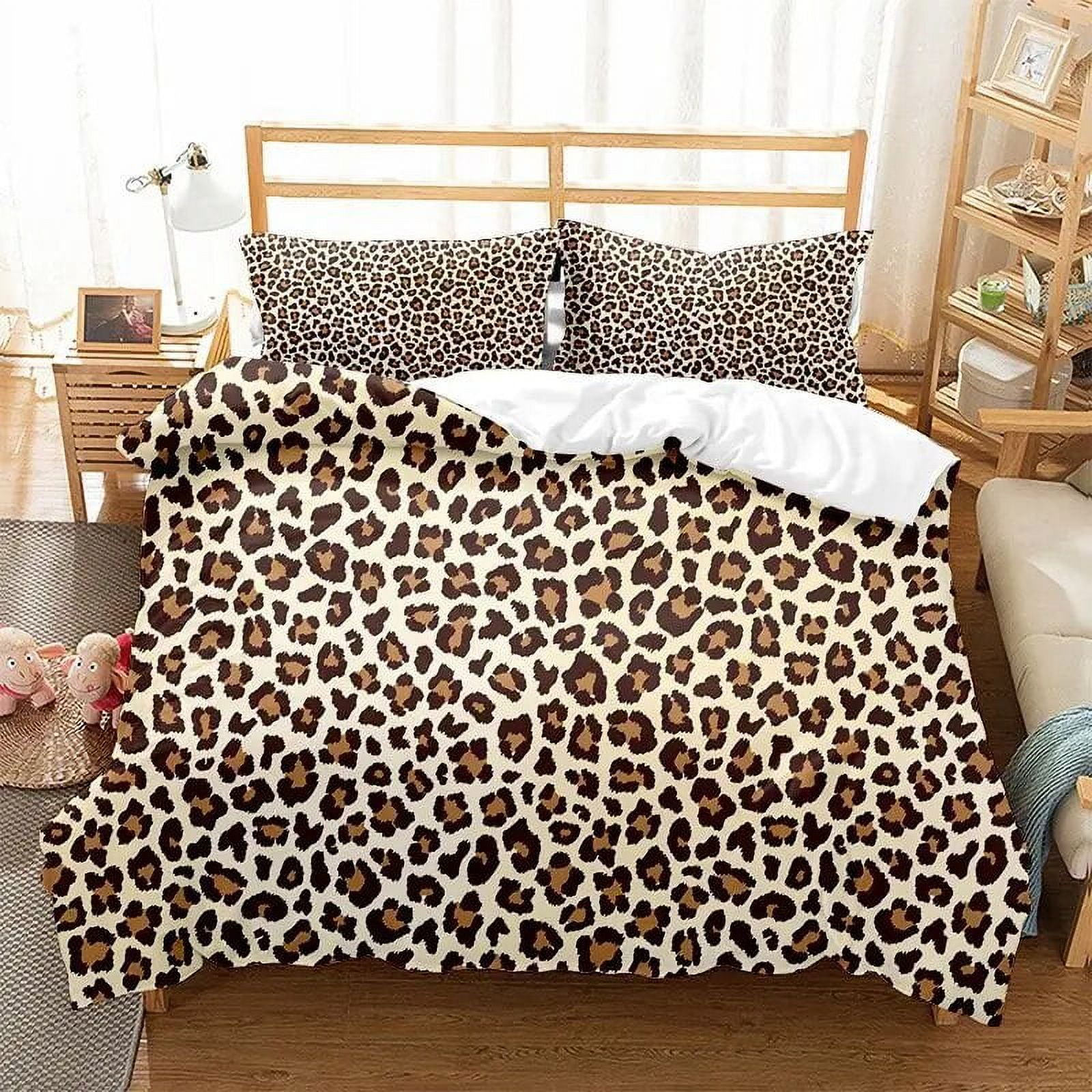 Leopard Print Duvet Cover Set Twin//King Microfiber Cheetah Comforter ...