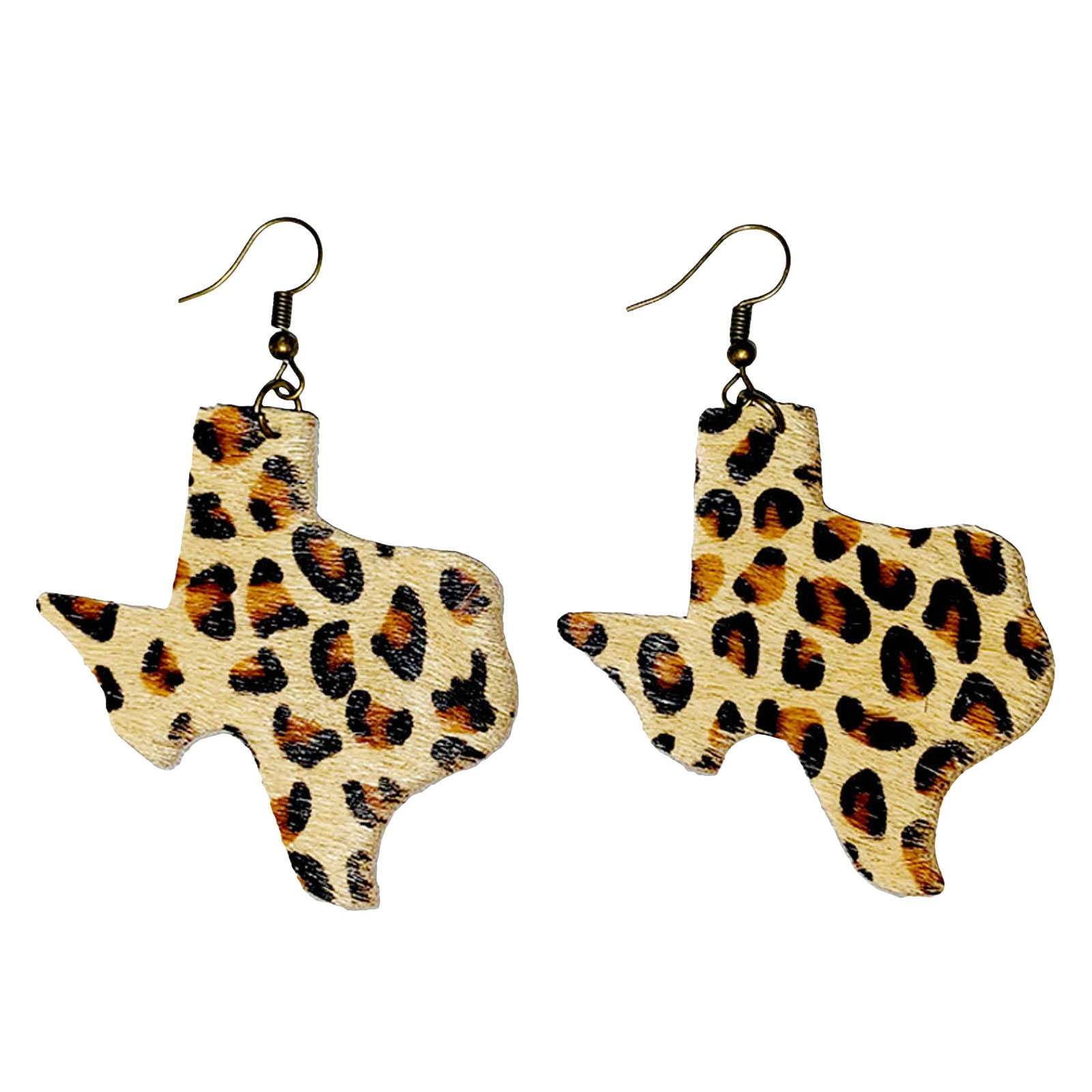 Leopard Print Earrings Leather Earrings Texas Map Fashion Leather