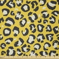 thumbnail image 1 of Leopard Print Fabric by The Yard, Hand Drawn Style Wild Cat Skin Pattern Animal Camouflage, Stretch Knit Fabric for Clothing Sewing and Arts Crafts, 1 Yard, Yellow White, by Ambesonne, 1 of 1