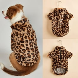 Fleece Leopard Printed Dog Coat Soft Warm Dog Clothes Stretchy Pet Sweater Dog Sweatshirt Teddy French Bulldog Walmart