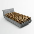 thumbnail image 1 of Ambesonne Leopard Print Fitted Sheet, Wild Animal Skin, Twin XL Size, Pale Brown and Black, 1 of 2