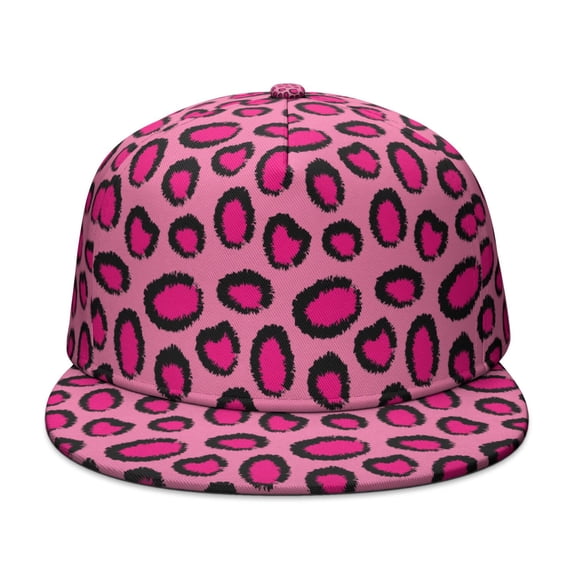 Leopard Print Flat Baseball Cap – Adjustable Snapback Hat with Flat Bill, Breathable and Durable, Personalized Design for Sports, Travel & Daily Wear