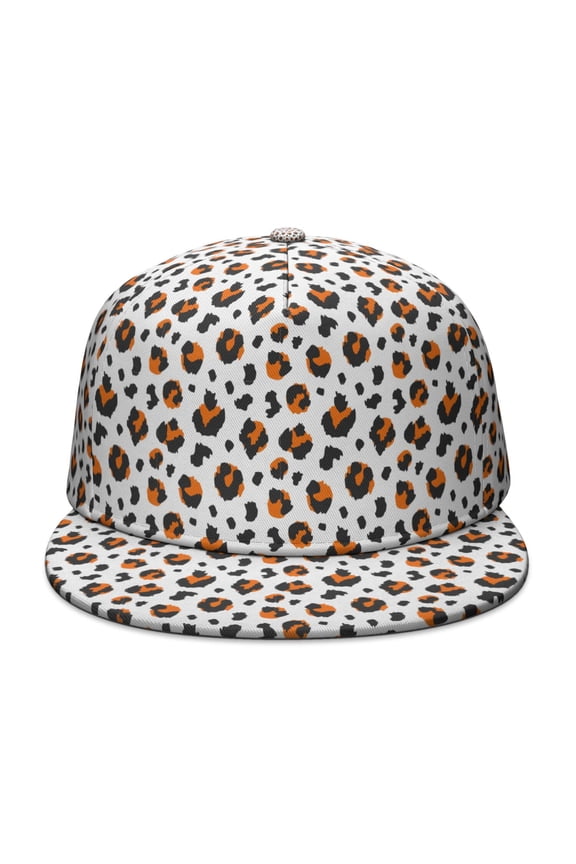 Leopard Print Flat Baseball Cap – Adjustable Snapback Hat with Flat Bill, Breathable and Durable, Personalized Design for Sports, Travel & Daily Wear