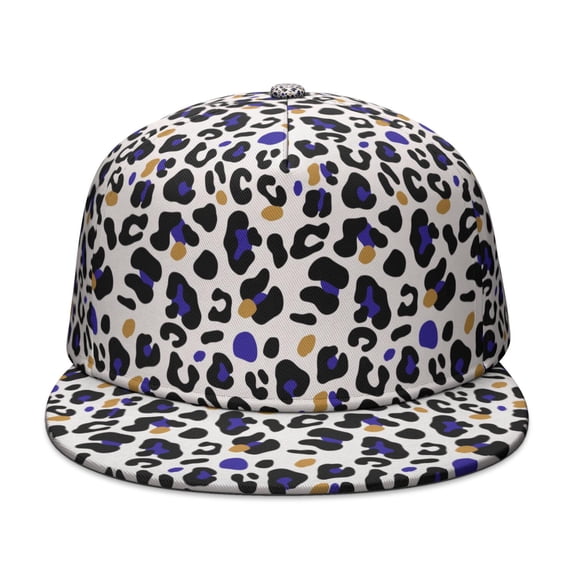 Leopard Print Flat Baseball Cap – Adjustable Snapback Hat with Flat Bill, Breathable and Durable, Personalized Design for Sports, Travel & Daily Wear