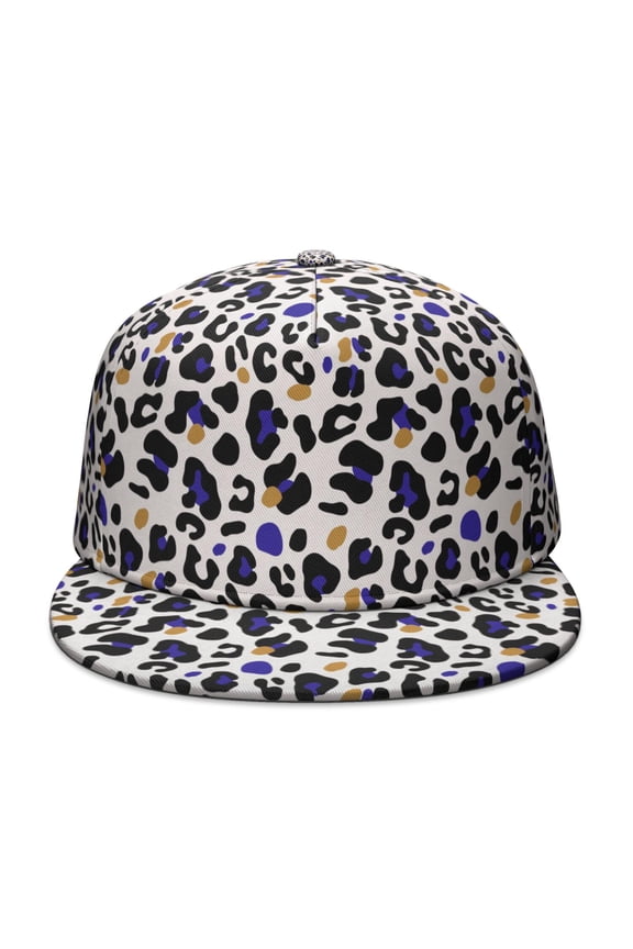 Leopard Print Flat Baseball Cap – Adjustable Snapback Hat with Flat Bill, Breathable and Durable, Personalized Design for Sports, Travel & Daily Wear
