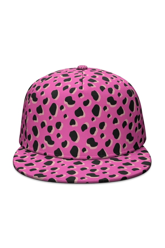 Leopard Print Flat Baseball Cap – Adjustable Snapback Hat with Flat Bill, Breathable and Durable, Personalized Design for Sports, Travel & Daily Wear