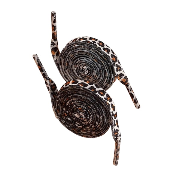 Leopard Print Flat Shoelaces, 120cm Polyester Shoe Laces for Sneakers 1 Pair