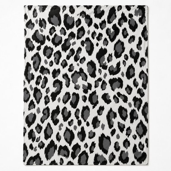 Leopard Print Fleece Throw Blanket, Soft 280 Gsm Polyester, Home Decor for Couch, Sofa & Bed