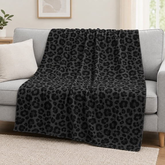 Leopard Print Fleece Throw Blanket – Soft Plush 280GSM, Sofa & Travel Blanket, 4 Sizes