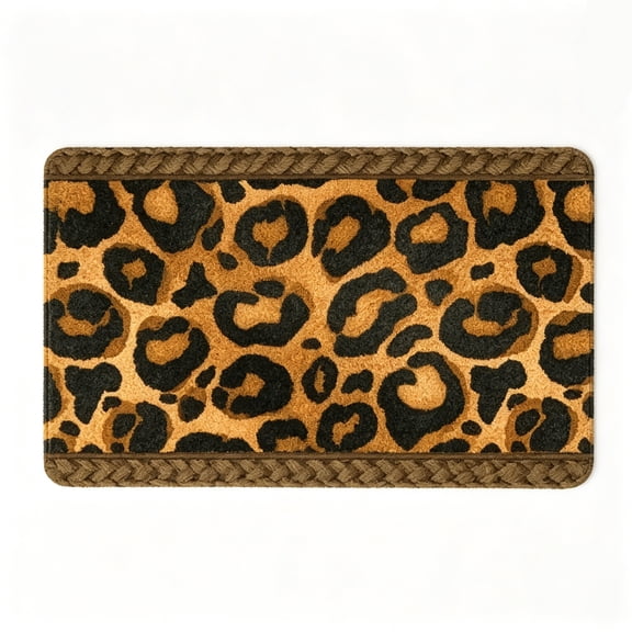 Leopard Print Floor Mat Animal Pattern Indoor Decor Rug