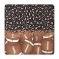 thumbnail image 1 of Leopard Print and Footballs Pattern Square Fitted Tablecloth with Elastic Edge,Square Table Cover,Washable Elastic Table Cover for Home Kitchen Party Decor 34"x34", 1 of 6