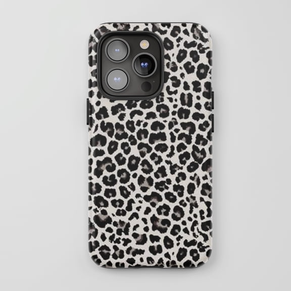 Leopard Print For iPhone Protective Phone Case Chic Black White