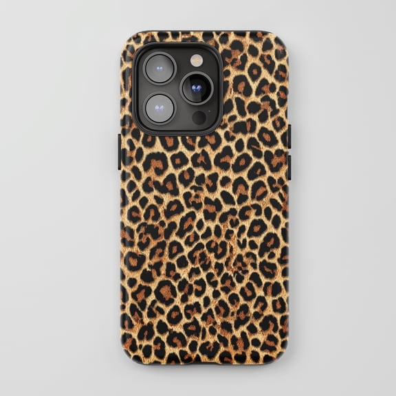 Leopard Print For iPhone Protective Phone Case Trendy Style Brown Black