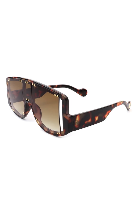 Leopard Print Frame Brown Gradient Lens Sunglasses - UV Protection Fashion Daily & Social Eyewear