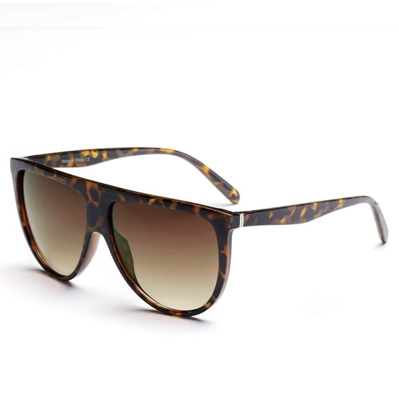 Leopard Print Frame Gradient Brown Lens Retro Sunglasses - UV400 Protection Classic Daily Casual Eyewear