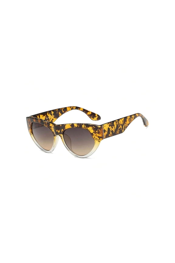 Leopard Print Frame Gradient Lens Sunglasses - Retro Pattern UV400 Protection Sun Glasses for Casual Outfits