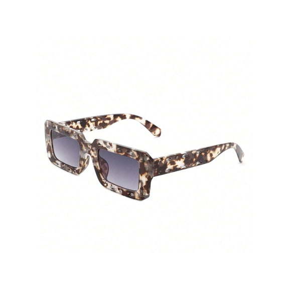 Leopard Print Frame Sunglasses - Dark Lens UV Protection Fashion Casual Eyewear
