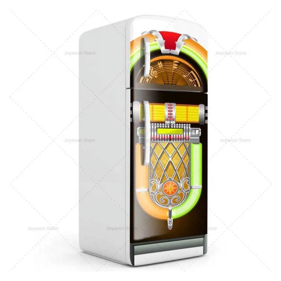 Leopard Print Fridge Sticker Mosaic Custom Size Pattern Vinyl PVC Waterproof Self-Adhesive Kitchen D