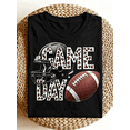 thumbnail image 1 of Leopard Print Game Day Football Graphic T‑Shirt, Casual Short Sleeve Crewneck Tee for Sports Fans, 1 of 6