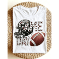 thumbnail image 1 of Leopard Print Game Day Football Graphic T‑Shirt, Casual Short Sleeve Crewneck Tee for Sports Fans, 1 of 6
