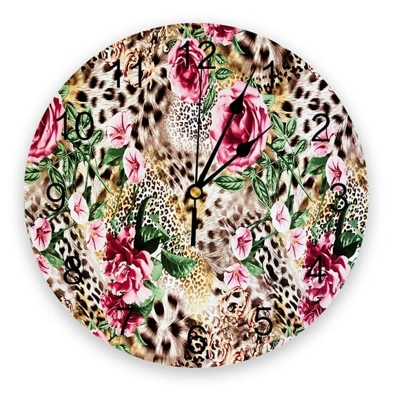 Leopard Print High Heels Clocks Wall Home Decor Modern Kitchen Room Bedroom Living Room Decor Wall Clock