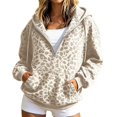 thumbnail image 1 of Leopard Print Hoodie for Women Oversized Y2k Leopard Print Long Sleeve Pullover Loose Fit Streetwear Tops with Pocket, 1 of 5