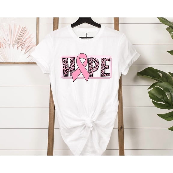 Leopard Print Hope shirt, Cancer Awareness Shirt, Cancer Survivor Shirt, Pink Ribbon Shirt, Breast Cancer Shirt, Cancer Support Shirt TSHIRT All Size S-5XL