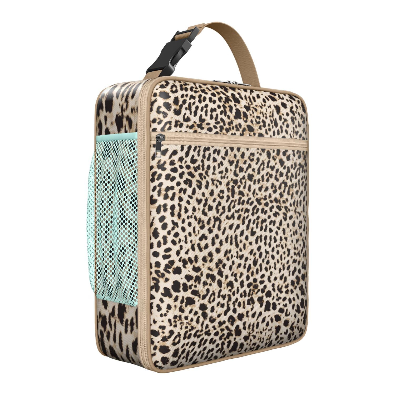 Leopard Print Insulated Lunch Bag – Modern Fashionable Thermal Tote with Classic Vintage Spots and Tropical Polka Pattern, Waterproof Durable Cooler Bag for Work, School, Travel