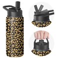 thumbnail image 1 of Leopard Print Insulated Stainless Steel Water Bottle with Straw & Cleaning Brush – 18 Oz | Leakproof, BPA-Free, 304 Stainless Steel, Wide Mouth, Travel Mug for Car, Gym, Office, 1 of 5