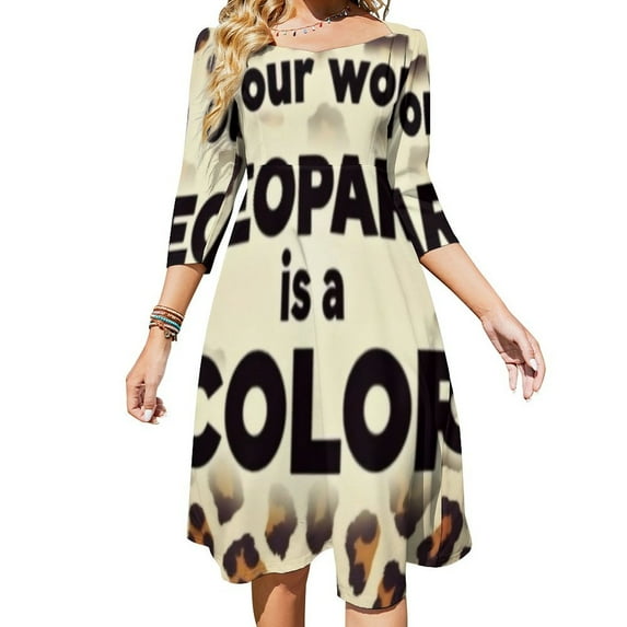 Leopard Print Is A Color Sweetheart Knot Flared Dress Fashion Design Large Size Loose Dress Spring Summer Women Dress