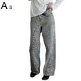 thumbnail image 1 of Leopard Print Jeans for Wome Wide Leg Vintage Casual Pants Streetwear Pants= P3D3, 1 of 6