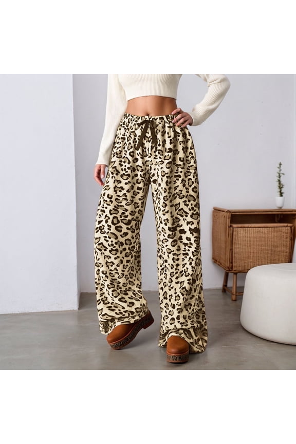 Leopard Print Jeans for Women Wide Leg Casual Camo Cargo Pants Vintage Streetwear Denim Pants Outdoor Hiking Pants with Pocket Gold M