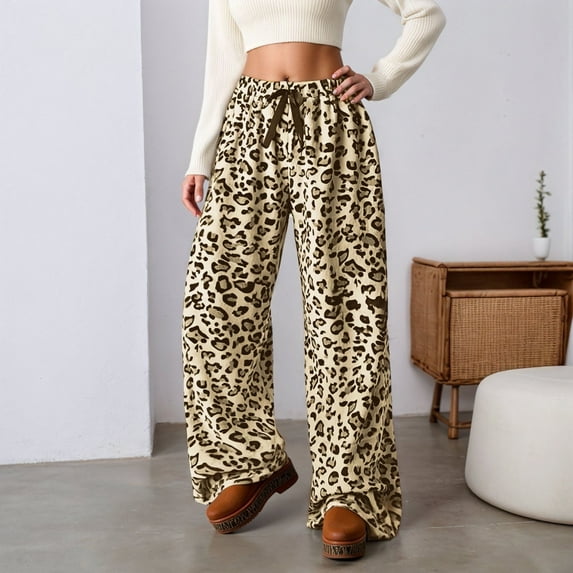 Leopard Print Jeans for Women Wide Leg Casual Camo Cargo Pants Vintage Streetwear Denim Pants Outdoor Hiking Pants with Pocket Gold M