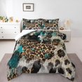 thumbnail image 1 of Leopard Print Comforter Set Twin Size,Adults Bedroom Decor,Black White Cow Texture Down Comforter,Abstract Animals Bedding Set,Rustic Farmhouse Duvet Insert, 1 of 7