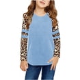 thumbnail image 1 of Leopard Print Kids Long Sleeve Round Neck Children Casual T-Shirt Tops, 1 of 3