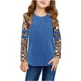 thumbnail image 1 of Leopard Print Kids Long Sleeve Round Neck Children Casual T-Shirt Tops, 1 of 3