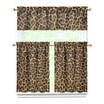 thumbnail image 1 of Leopard Print Kitchen Curtains 36 Inch Short - 3 Panel Set, Modern Cheetah Spot Design, Rod Pocket Animal Print Curtains 100% Polyester, Fashion Tropical Pattern for Living Room, Bedroom, Easy Wash, 1 of 4