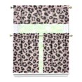 thumbnail image 1 of Leopard Print Kitchen Curtains 36 Inch Short - 3 Panel Set, Modern Cheetah Spot Design, Rod Pocket Animal Print Curtains 100% Polyester, Fashion Tropical Pattern for Living Room, Bedroom, Easy Wash, 1 of 3