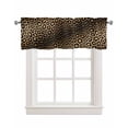 thumbnail image 1 of Leopard Print Kitchen Valances for Windows Farmhouse Linen Window Valance Curtain for Living Room Window Treatment Farmhouse Gradient Animals Texture Valance Rod Pocket Topper Drape, 42 x 12 Inch, 1 of 6
